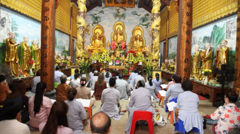 Chùa Phật Tích thủ đô Vientiane, Lào, tổ chức lễ Thượng Nguyên (5/2/2023)