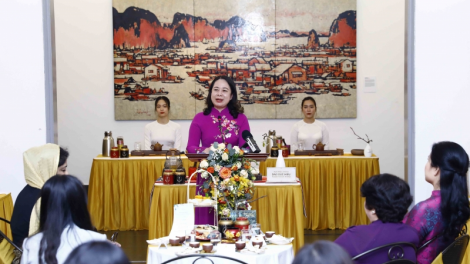 Phó Chủ tịch nước Võ Thị Ánh Xuân tiếp và mời tiệc trà các nữ Đại sứ, Trưởng đại diện các tổ chức Quốc tế tại Việt Nam (8/3/2023)