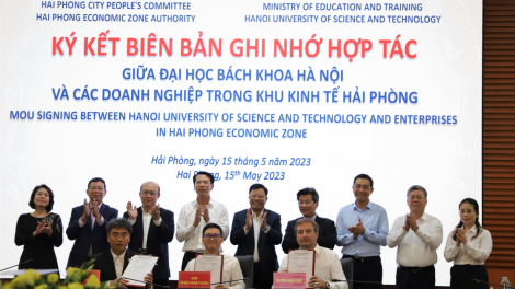 Đại học Bách khoa Hà Nội và các doanh nghiệp Hải Phòng ký kết đào tạo nhân lực chất lượng cao (15/5/2023)