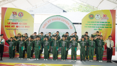 Trẻ em tại TP.HCM háo hức tham gia học kỳ quân đội (21/6/2023)