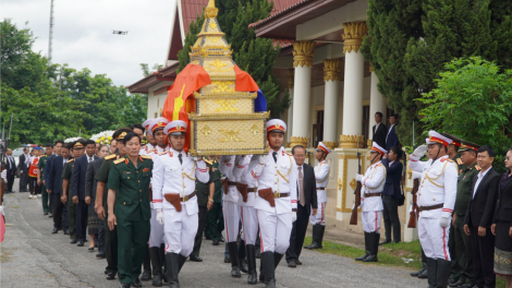 Tiễn đưa hài cốt các anh hùng liệt sĩ hy sinh tại 6 tỉnh Bắc Lào trở về đất mẹ (22/6/2023)