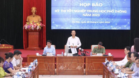 Họp báo kết thúc kỳ thi tốt nghiệp THPT 2023: “Nóng” vấn đề sử dụng thiết bị công nghệ cao (29/6/2023)