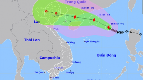 Bão số 1 sẽ ảnh hưởng trực tiếp đến đất liền Việt Nam trong đầu tuần tới (16/7/2023)