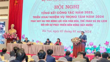 Thủ tướng: Năm 2024 ngành VHTTDL sẽ tạo ra khí thế mới, động lực mới, thành công mới (3/1/2023)