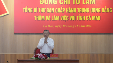 THỜI SỰ 18H CHIỀU 17/11/2024: Tổng Bí thư Tô Lâm làm việc với Ban Thường vụ Tỉnh ủy Cà Mau.