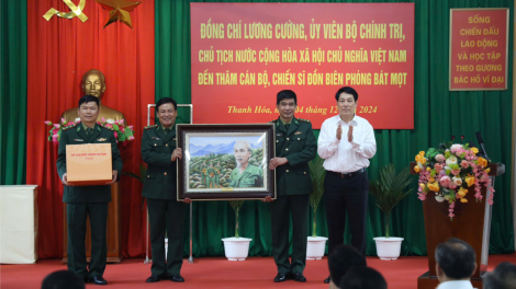 Chủ tịch nước Lương Cường thăm cán bộ, chiến sỹ đồn biên phòng Bát Mọt (04/12/2024)