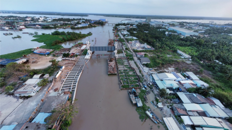 Tiền Giang: Đóng khẩn cấp cống âu kênh Nguyễn Tấn Thành để ngăn mặn(02/3/2024)