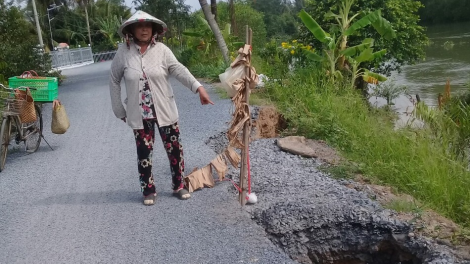 Tiền Giang: Cần sớm khắc phục khẩn cấp điểm sạt lở gây “hố tử thần” (28/3/2024)