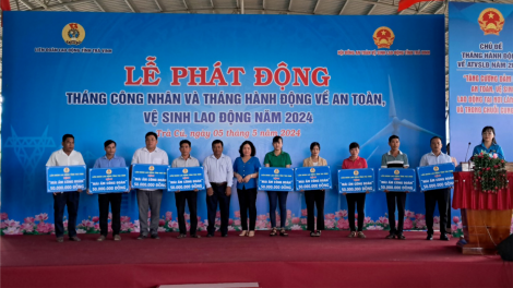 Trà Vinh phát động Tháng công nhân và Tháng hành động về AT-VS lao động năm 2024 (5/5/2024)