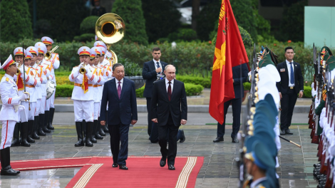 Chủ tịch nước Tô Lâm Chủ trì lễ đón trọng thể Tổng thống Liên bang Nga Vladimir Putin (20/6/2024)