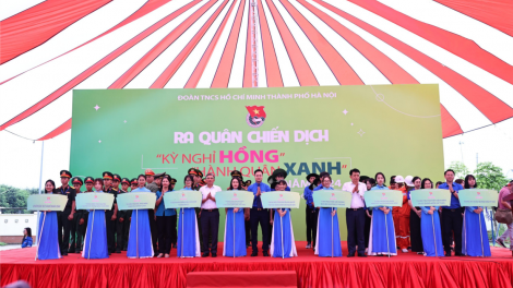 Thành đoàn Hà Nội ra quân chiến dịch “Kỳ nghỉ hồng”, “Hành quân xanh” năm 2024 (25/06/2024)