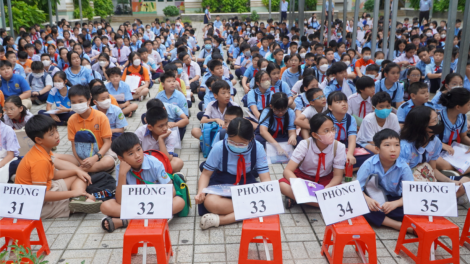 Học sinh tại TP.Hồ Chí Minh tiến hành khảo sát vào lớp 6 (15/6/2024)