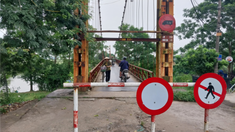 Thành phố Thái Nguyên tháo dỡ cầu treo Đồng Liên( 05/07/2024)