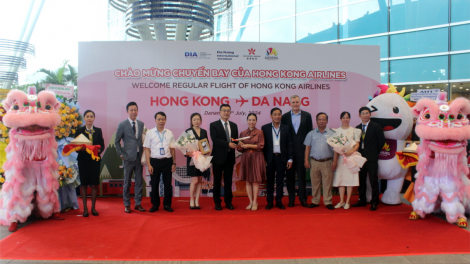 Đón chuyến bay đầu tiên đến Đà Nẵng của Hãng hàng không Hong Kong Airlines (19/7/2024)