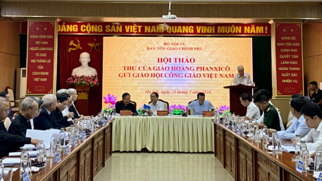 Ban Tôn giáo Chính phủ tổ chức hội thảo “Thư của Giáo hoàng Phanxicô gửi Giáo hội Công giáo Việt Nam”.