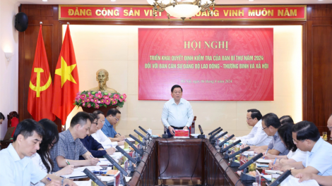 Triển khai quyết định kiểm tra của Ban Bí thư đối với Ban cán sự Đảng bộ Bộ Lao động - Thương binh và Xã hội (06/08/2024)