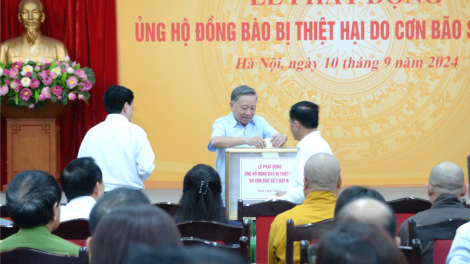 Tổng Bí thư, Chủ tịch nước Tô Lâm dự Lễ phát động ủng hộ đồng bào bị thiệt hại do bão số 3 (10/9/2024)