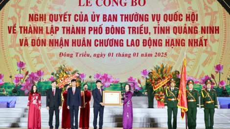 THỜI SỰ 6H SÁNG 2/1/2025: Lễ công bố Nghị quyết của Ủy ban Thường vụ Quốc hội về thành lập thành phố Đông Triều tỉnh Quảng Ninh và đón nhận Huân chương Lao động hạng Nhất.