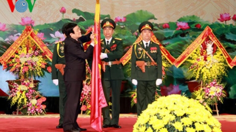 Chủ tịch nước Trương Tấn Sang dự kỷ niệm 70 năm Ngày truyền thống Ngành Quân nhu Quân đội và đón nhận Huân chương Quân công hạng nhì.(23/3/2016)