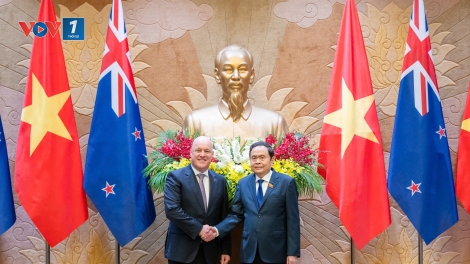 Chủ tịch Quốc hội Trần Thanh Mẫn hội kiến Thủ tướng New Zealand Christopher Luxon 