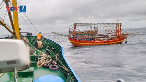 Vùng 3 Hải quân bàn giao Tàu cá và ngư dân Quảng Bình gặp nạn trên biển