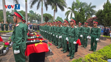 Gia Lai tổ chức trọng thể lễ truy điệu và an táng 23 hài cốt liệt sĩ hy sinh tại Campuchia