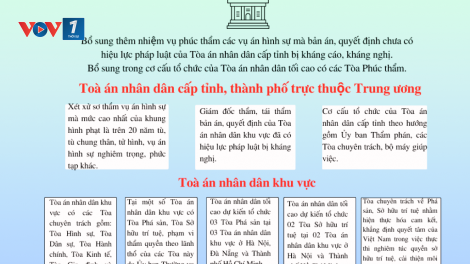 Dự kiến cơ cấu tổ chức của hệ thống Tòa án nhân dân