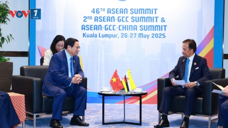 Thủ tướng Chính phủ Phạm Minh Chính gặp Quốc vương Brunei Darussalam Sultan Haji Hassanal Bolkiah