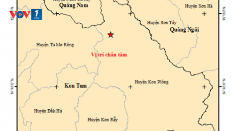 Xảy ra 3 trận động đất tại Kon Tum và Quảng Nam