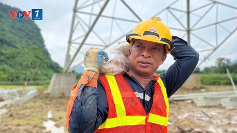 “Vượt nắng, thắng mưa” trên công trường Dự án Đường dây 500kV Lào Cai – Vĩnh Yên