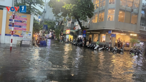 Hà Nội: Mưa dông lớn bất ngờ đổ xuống chiều cuối tuần khiến hàng loạt cây gãy đổ, tuyến phố bị ngập