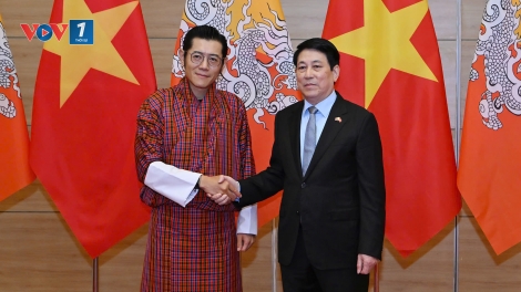 Chủ tịch nước Lương Cường chủ trì chiêu đãi cấp nhà nước Quốc vương Bhutan