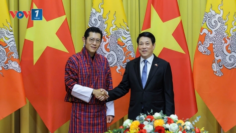 Chủ tịch nước Lương Cường đón và Hội đàm với Quốc vương Bhutan Jigme Khesar Namgyel Wangchuck