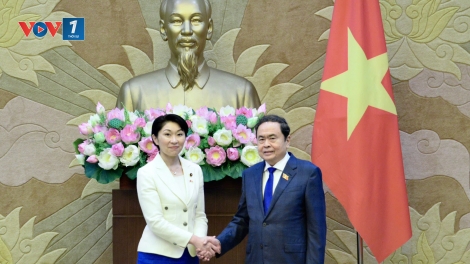 Chủ tịch Quốc hội Trần Thanh Mẫn tiếp Chủ tịch Liên minh Nghị sĩ hữu nghị Nhật Bản - Việt Nam