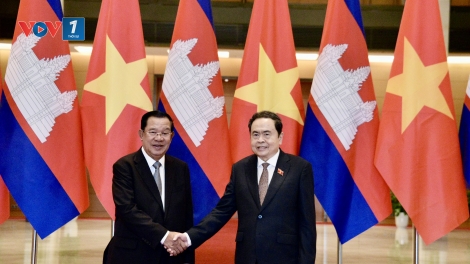 Chủ tịch Quốc hội Trần Thanh Mẫn tiếp Chủ tịch Thượng viện Campuchia Hun Sen