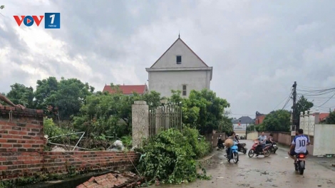 Giông lốc gây sập tường, tốc mái nhà, trường học tại Hải Phòng