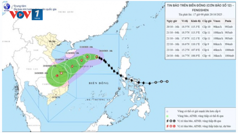 Dự báo thời tiết 21/10/2025: Bão số 12 đạt cường độ mạnh nhất cấp 11, giật cấp 13