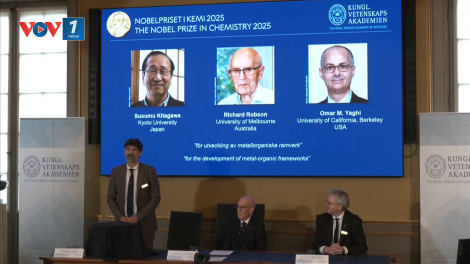 Nobel Hoá học 2025 vinh danh công trình đột phá về khung kim loại - hữu cơ