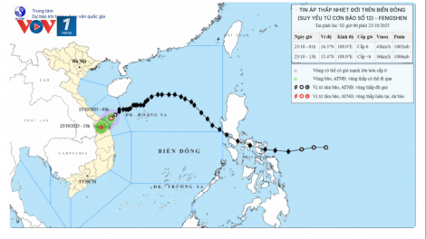 Bão số 12 suy yếu thành áp thấp nhiệt đới