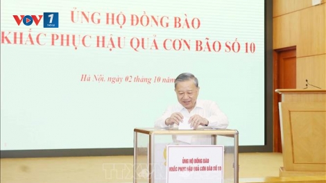 Tổng Bí thư Tô Lâm ủng hộ đồng bào bị ảnh hưởng bão số 10