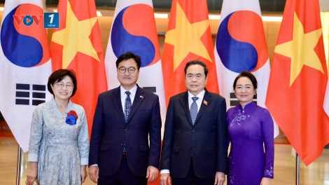 Chủ tịch Quốc hội Trần Thanh Mẫn hội đàm với Chủ tịch Quốc hội Hàn Quốc