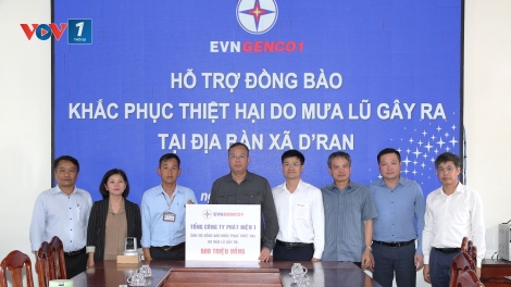 Tổng công ty Phát điện 1 ủng hộ đồng bào tỉnh Lâm Đồng 3,3 tỷ đồng khắc phục thiệt hại do mưa lũ