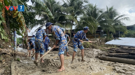 Lữ đoàn 162 khẩn trương giao nhiệm vụ cho lực lượng giúp nhân dân khắc phục hậu quả sau mưa lũ