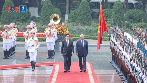 Chủ tịch nước Lương Cường chủ trì lễ đón chính thức và Hội đàm với Chủ tịch Hội đồng châu Âu