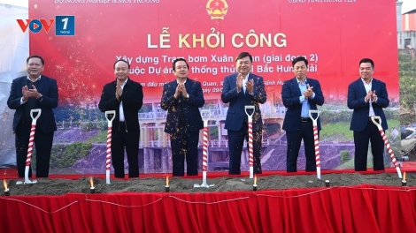 Hiện đại hóa hệ thống thủy nông Bắc Hưng Hải: Khởi công giai đoạn 2 trạm bơm Xuân Quan
