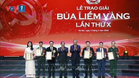 Tổng Bí thư Tô Lâm dự lễ trao Giải Búa liềm Vàng lần thứ X năm 2025