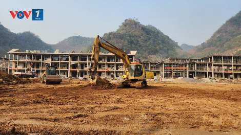 Công trình trường liên cấp Phiêng Pằn tăng tốc từng ngày
