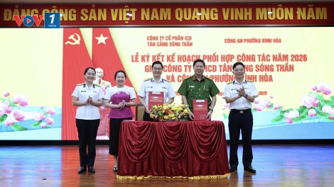 ICD Tân Cảng Sóng Thần ký kế hoạch phối hợp với Công an Phường Bình Hòa