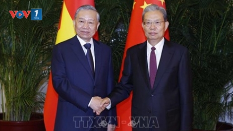 Tổng Bí thư, Chủ tịch nước Tô Lâm hội kiến Ủy viên trưởng Nhân đại toàn quốc Trung Quốc