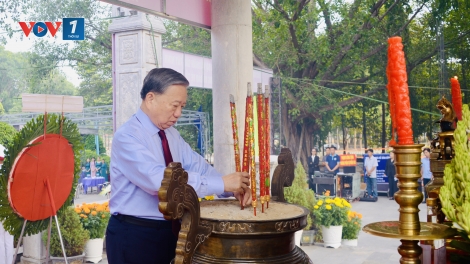 Tổng Bí thư, Chủ tịch nước Tô Lâm dâng hoa, dâng hương tại Nghĩa trang Liệt sĩ Đồi 82, Tây Ninh